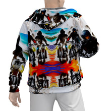 Load image into Gallery viewer, Moto 1 Jaxs All-Over Print Men&#39;s Sherpa Fleece Zip Up Hoodie225 motorcycle print
