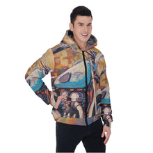 Load image into Gallery viewer, All-Over Print Men&#39;s Sherpa Fleece Zip Up Hoodie, abstract, motorcycle print, #25J
