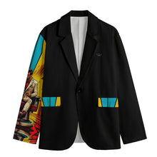 Load image into Gallery viewer, All-Over Print Men&#39;s Casual Flat Lapel Collar Blazer | barber, print 53 245GSM Cotton
