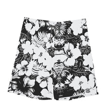 Load image into Gallery viewer, All-Over Print Men&#39;s Beach Shorts With Elastic Waist summer vibes b/w print flowers
