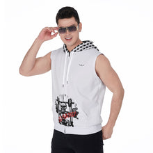 Load image into Gallery viewer, All-Over Print Men&#39;s Zipper-Up Sleeveless Hoodie go hard fitness
