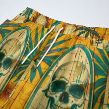 Load image into Gallery viewer, All-Over Print Unisex Straight Casual Pants | 245GSM Cotton surfboard/skull print
