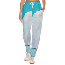 Load image into Gallery viewer, All-Over Print Women&#39;s Casual Pants 250 teal, and white abstract print
