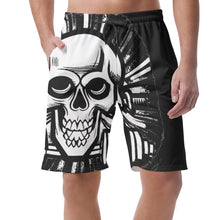 Load image into Gallery viewer, All-Over Print Men&#39;s Casual Short Pants blk/white weightlifting theme
