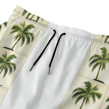 Load image into Gallery viewer, All-Over Print Men‘s Beach Shorts With Lining summer vibes green palm trees print
