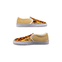 Load image into Gallery viewer, Men&#39;s Slip On Sneakers tan skull/surfboard print
