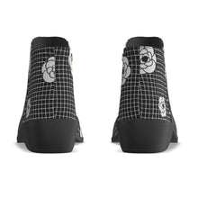 Load image into Gallery viewer, Women&#39;s Fashion Boots 122 black with white flower print
