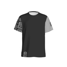 Load image into Gallery viewer, All-Over Print Men&#39;s O-Neck Sports T-Shirt grey and black Leo print
