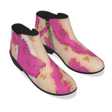 Load image into Gallery viewer, Women&#39;s Fashion Boots 342, pink and beige abstract
