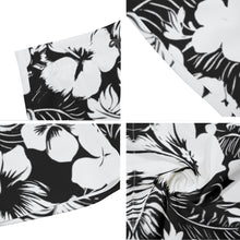 Load image into Gallery viewer, All-Over Print Men&#39;s Beach Shorts With Elastic Waist summer vibes b/w print flowers
