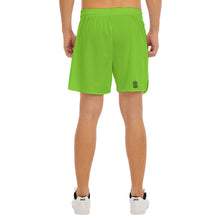 Load image into Gallery viewer, All-Over Print Men&#39;s Side Split Running Sport Shorts green weightlifting, and print
