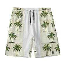 Load image into Gallery viewer, All-Over Print Men‘s Beach Shorts With Lining summer vibes green palm trees print
