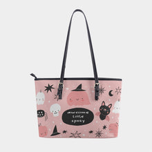 Load image into Gallery viewer, Women&#39;s Tote Bag | PU 325 Halloween, pink and white print
