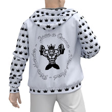 Load image into Gallery viewer, All-Over Print Men&#39;s Sherpa Fleece Zip Up Hoodie fitness theme
