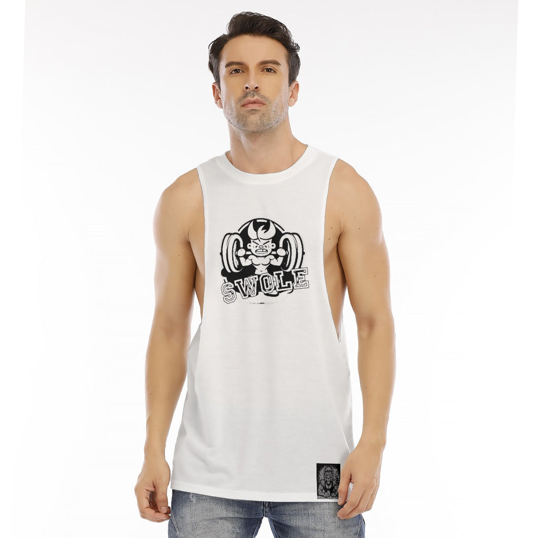 All-Over Print Men's O-neck Long Tank Top lion Podcaster