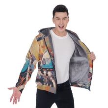 Load image into Gallery viewer, All-Over Print Men&#39;s Sherpa Fleece Zip Up Hoodie, abstract, motorcycle print, #25J
