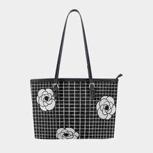 Load image into Gallery viewer, Women&#39;s Tote Bag | PU 332 black and white flower
