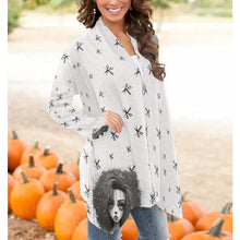 Load image into Gallery viewer, All-Over Print Women&#39;s Cardigan With Long Sleeve hair themed print
