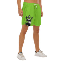 Load image into Gallery viewer, All-Over Print Men&#39;s Side Split Running Sport Shorts green weightlifting, and print
