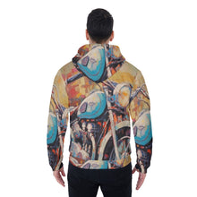 Load image into Gallery viewer, All-Over Print Men&#39;s Sherpa Fleece Zip Up Hoodie, abstract, motorcycle print, #25J
