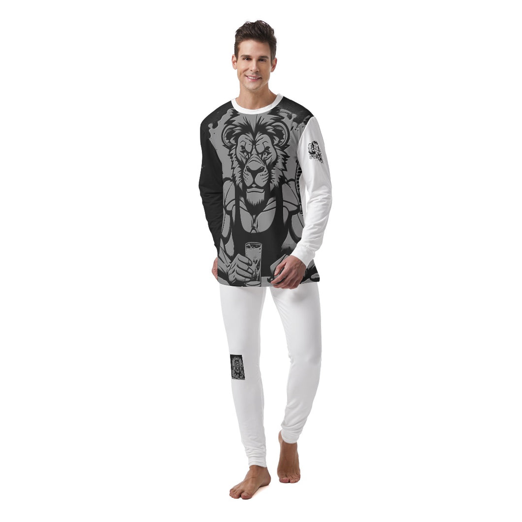 All-Over Print Men's Pajamas lion Podcaster