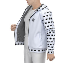 Load image into Gallery viewer, All-Over Print Men&#39;s Sherpa Fleece Zip Up Hoodie fitness theme
