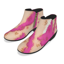 Load image into Gallery viewer, Women&#39;s Fashion Boots 342, pink and beige abstract
