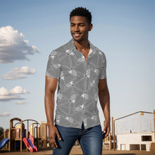 Load image into Gallery viewer, All-Over Print Men&#39;s Shirt J 43 silver and black print
