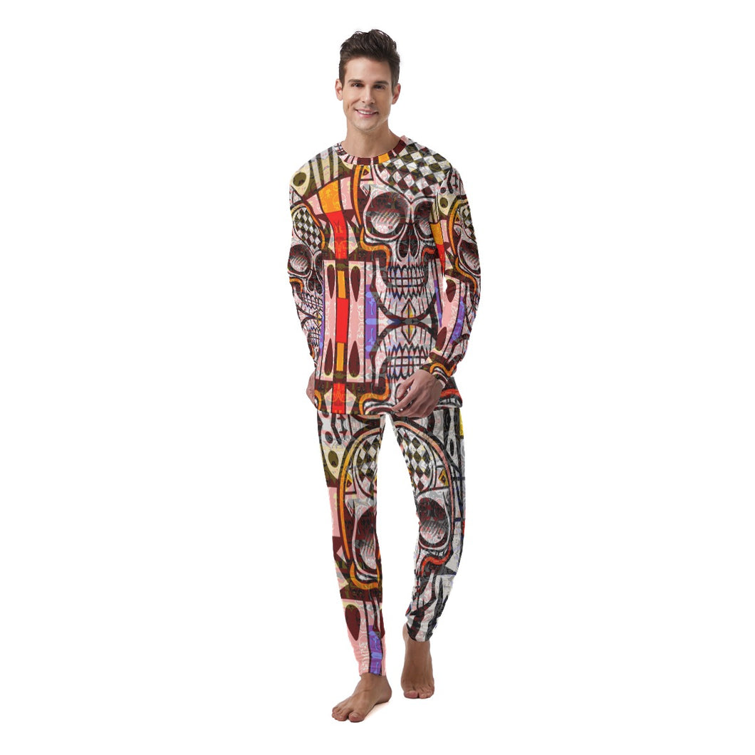 All-Over Print Men's Pajamas jaxs7 skull print