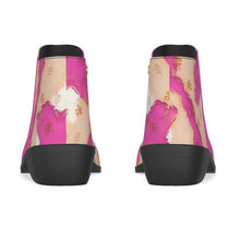 Load image into Gallery viewer, Women&#39;s Fashion Boots 342, pink and beige abstract
