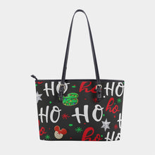 Load image into Gallery viewer, Women&#39;s Tote Bag | PU 318 ho ho ho Christmas print
