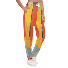 Load image into Gallery viewer, All-Over Print Women&#39;s Casual Pants 251 orange, yellow, abstract, print
