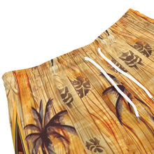 Load image into Gallery viewer, All-Over Print Unisex Short Pants | 310GSM Cotton tan skull/surfboard print
