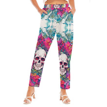 Load image into Gallery viewer, All-Over Print Women&#39;s Loose Straight-leg Pants summer vibes skull print
