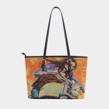 Load image into Gallery viewer, Women&#39;s Tote Bag | PU 297 girl on motorcycle print
