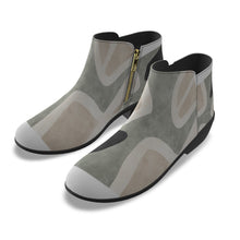 Load image into Gallery viewer, Women&#39;s Fashion Boots 121 beige with olive abstract print
