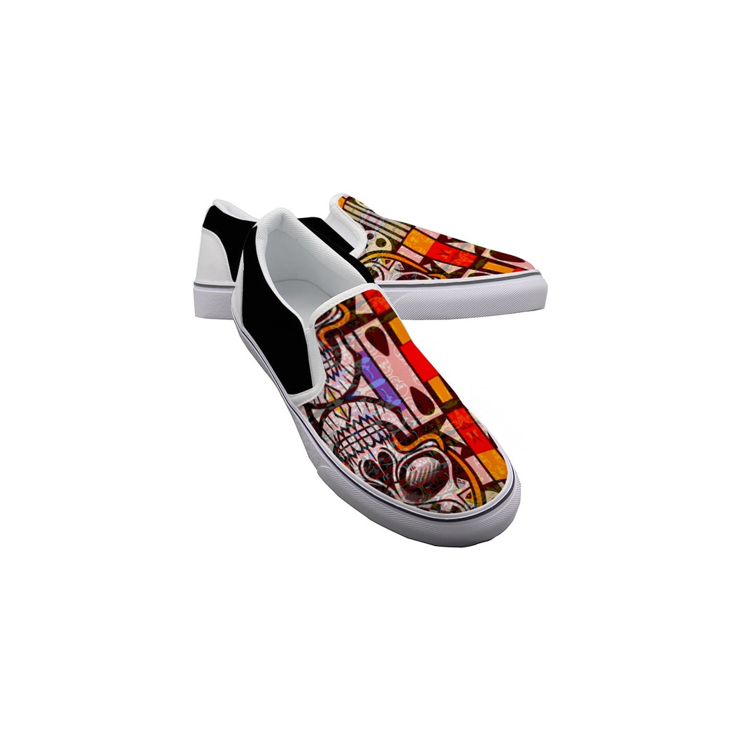 Men's Slip On Sneakers jaxs4 skull print