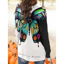 Load image into Gallery viewer, All-Over Print Women&#39;s Cardigan With Long Sleeve angelic butterfly
