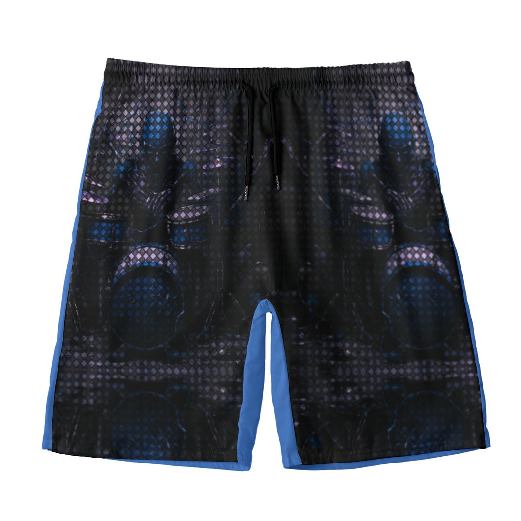 All-Over Print Men‘s Beach Shorts With Lining summer vibes drummer print