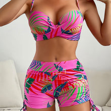 Load image into Gallery viewer, Swimwear Leaf Printed Sexy Bikini Women Hard Bag Split Swimsuit
