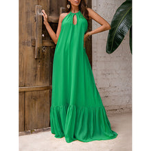 Load image into Gallery viewer, Sexy Halter Backless Green Dress
