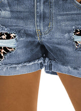 Load image into Gallery viewer, Summer Popular Leopard Patch Casual Women Denim Shorts
