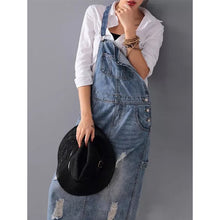 Load image into Gallery viewer, Ladies Denim Skirt Ripped Suspender Women Denim Skirt Suspender Skirt Women
