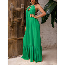 Load image into Gallery viewer, Sexy Halter Backless Green Dress
