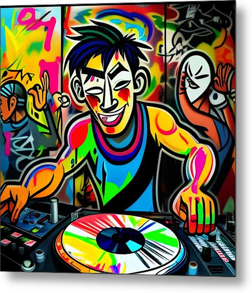 Techno hero - Metal Print DJ techno music print